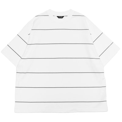 画像1: EVCON（エビコン）BORDER WIDE S/S TEE（ボーダーワイドショートスリーブTシャツ） / White（ホワイト）