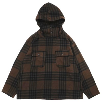 画像1: ENGINEERED GARMENTS（エンジニアードガーメンツ）Cagoule Shirt （カグールシャツ）"Cotton Flannel Plaid" / Brown×Black（ブラウン×ブラック）