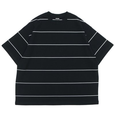 画像1: EVCON（エビコン）BORDER WIDE S/S TEE（ボーダーワイドショートスリーブTシャツ） / Black（ブラック）