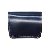WILD SWANS（ワイルドスワンズ）CASA（カーサ）コンパクトウォレット/Navy（ネイビー）"シェルコードバン"×Camel（キャメル）"サドルプルアップ"