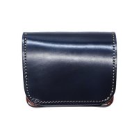 WILD SWANS（ワイルドスワンズ）CASA（カーサ）コンパクトウォレット/Navy（ネイビー）"シェルコードバン"×Camel（キャメル）"サドルプルアップ"