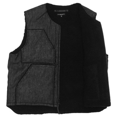 画像3: ENGINEERED GARMENTS（エンジニアードガーメンツ）Over Vest（オーバーベスト）"Cotton Cone Denim" / Black（ブラック）