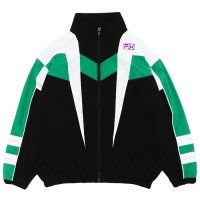 NEEDLES×FILA（ニードルズ×フィラ）Star Cut Over Sized Windbreaker（スターカットオーバーサイズドウィンドブレイカー）/ Black×Whiet×Green（ブラック×ホワイト×グリーン）