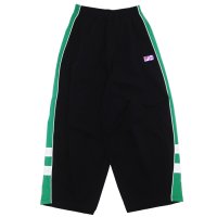 NEEDLES×FILA（ニードルズ×フィラ）H.D Wind Pant（ヒザデルウインドパンツ）/ Black×White×Green（ブラック×ホワイト×グリーン）