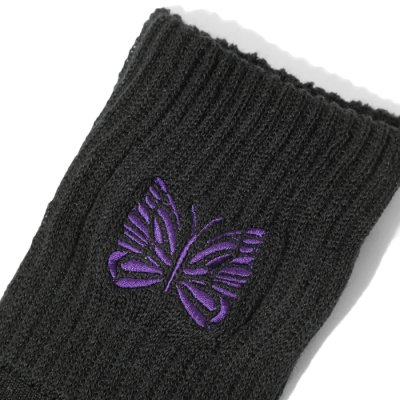 画像2: NEEDLES（ニードルズ）Rib Socks（リブソックス）"Shetland Wool" / Black（ブラック）