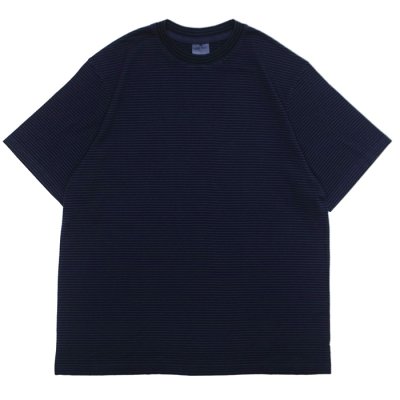 画像1: Yonetomi NEW BASIC（ヨネトミニューベーシック）GARMENT DYE BORDER T-SHIRT（ガーメントダイボーダーTシャツ）/ NAVY×NAVY（ネイビー×ネイビー）