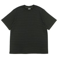 Yonetomi NEW BASIC（ヨネトミニューベーシック）GARMENT DYE BORDER T-SHIRT（ガーメントダイボーダーTシャツ）/ D,Gray×D,Gray（ダークグレー×ダークグレー）