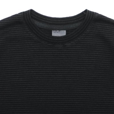 画像3: Yonetomi NEW BASIC（ヨネトミニューベーシック）GARMENT DYE BORDER T-SHIRT（ガーメントダイボーダーTシャツ）/ OFF BLACK×OFF BLACK（オフブラック×オフブラック）