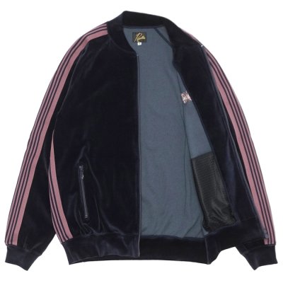 画像3: NEEDLES（ニードルズ）Rib Collar Track Jacket（リブカラートラックジャケット）"C/PE Velour" / Navy（ネイビー）