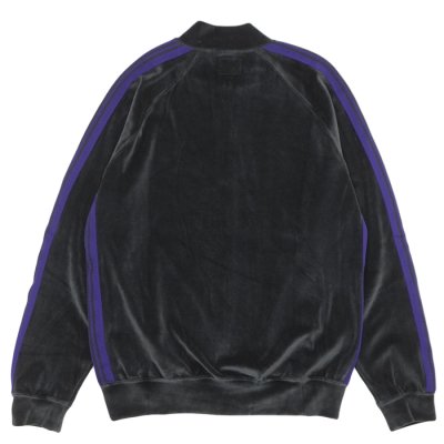 画像2: NEEDLES（ニードルズ）Rib Collar Track Jacket（リブカラートラックジャケット）"C/PE Velour" / Charcoal（チャコール）
