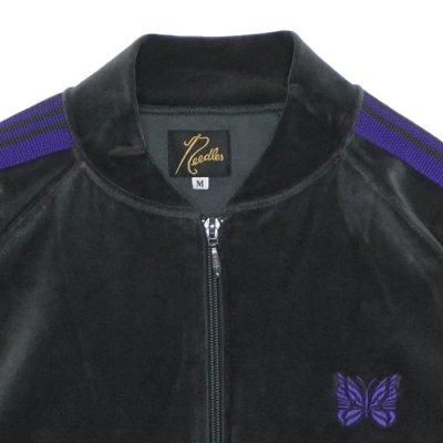 画像4: NEEDLES（ニードルズ）Rib Collar Track Jacket（リブカラートラックジャケット）"C/PE Velour" / Charcoal（チャコール）