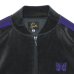 画像4: NEEDLES（ニードルズ）Rib Collar Track Jacket（リブカラートラックジャケット）"C/PE Velour" / Charcoal（チャコール） (4)