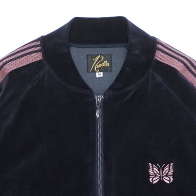 画像4: NEEDLES（ニードルズ）Rib Collar Track Jacket（リブカラートラックジャケット）"C/PE Velour" / Navy（ネイビー）