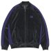 画像1: NEEDLES（ニードルズ）Rib Collar Track Jacket（リブカラートラックジャケット）"C/PE Velour" / Charcoal（チャコール） (1)