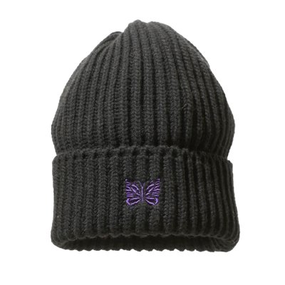 画像1: NEEDLES（ニードルズ）Watch Cap（ワッチキャップ）"Shetland Wool" / Black（ブラック）