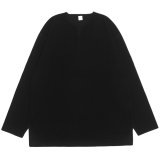 blurhms ROOTSTOCK（ブラームスルーツストック）Rough&Smooth Thermal Over-Neck L/S（ラフ&スムースサーマルオーバーネックシャツ ロングスリーブ）/ Black（ブラック）