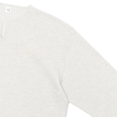 画像4: blurhms ROOTSTOCK（ブラームスルーツストック）Rough&Smooth Thermal Over-Neck L/S（ラフ&スムースサーマルオーバーネックシャツ ロングスリーブ）/ Heather Oatmeal（ヘザーオートミール）