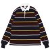画像1: BARBARIAN（バーバリアン）Heavy Weight Rugby Collar Shirt（ヘビーウェイト ラグビーカラーシャツ） "ALTERNATING STRIPES" / Navy×Gold×Harvard×White（ネイビー×ゴールド×ハーバード×ホワイト） (1)