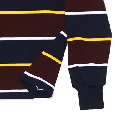 画像5: BARBARIAN（バーバリアン）Heavy Weight Rugby Collar Shirt（ヘビーウェイト ラグビーカラーシャツ） "ALTERNATING STRIPES" / Navy×Gold×Harvard×White（ネイビー×ゴールド×ハーバード×ホワイト）