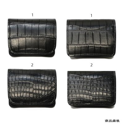 画像10: WILD SWANS（ワイルドスワンズ）CASA（カーサ）コンパクトウォレット/ブラック"クロコダイル"×パープル"ブッテーロ"
