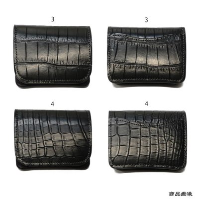 画像11: WILD SWANS（ワイルドスワンズ）CASA（カーサ）コンパクトウォレット/ブラック"クロコダイル"×パープル"ブッテーロ"