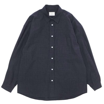 画像1: EVCON（エビコン）GRAPHCHECK TYPEWRITER L/S SHIRT（グラフチェックタイプライターロングスリーブシャツ） / D.NAVY （ダークネイビー）