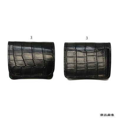 画像11: WILD SWANS（ワイルドスワンズ）CASA（カーサ）コンパクトウォレット/ブラック"クロコダイル"×グリーン"ブッテーロ"