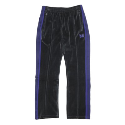 画像1: NEEDLES（ニードルズ）Narrow Track Pant（ナロートラックパンツ）"C/PE Velour" / Charcoal（チャコール）