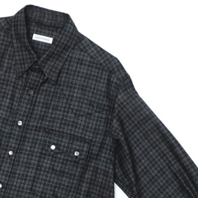 画像4: KAPTAIN SUNSHINE（キャプテンサンシャイン）Wool Plaid Cowboy Shirt（オールプレイドカウボーイシャツ）/ Charcoal（チャコール）