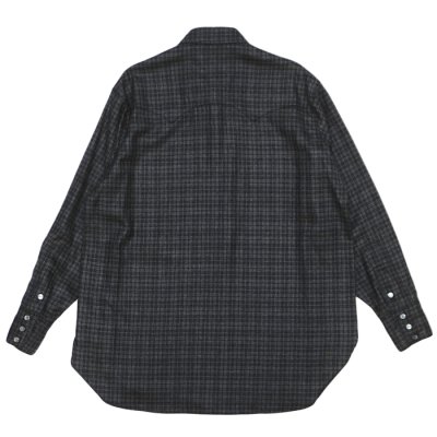 画像2: KAPTAIN SUNSHINE（キャプテンサンシャイン）Wool Plaid Cowboy Shirt（オールプレイドカウボーイシャツ）/ Charcoal（チャコール）