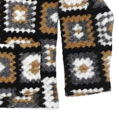 画像5: ENGINEERED GARMENTS（エンジニアードガーメンツ）Knit Cardigan（ニットカーディガン）"Wool Poly Chenille" / White×Black（ホワイト×ブラック）