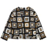 ENGINEERED GARMENTS（エンジニアードガーメンツ）Knit Cardigan（ニットカーディガン）"Wool Poly Chenille" / White×Black（ホワイト×ブラック）