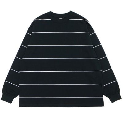 画像1: EVCON（エビコン）BORDER WIDE L/S TEE（ボーダーワイドショートスリーブTシャツ） / Black（ブラック）