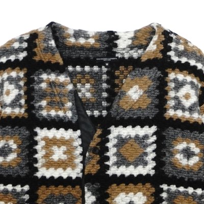 画像3: ENGINEERED GARMENTS（エンジニアードガーメンツ）Knit Cardigan（ニットカーディガン）"Wool Poly Chenille" / White×Black（ホワイト×ブラック）