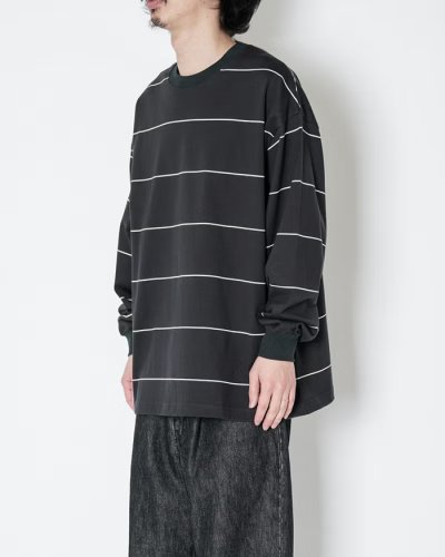 画像7: EVCON（エビコン）BORDER WIDE L/S TEE（ボーダーワイドショートスリーブTシャツ） / Black（ブラック）