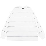 EVCON（エビコン）BORDER WIDE L/S TEE（ボーダーワイドショートスリーブTシャツ） / White（ホワイト）