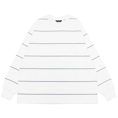 画像1: EVCON（エビコン）BORDER WIDE L/S TEE（ボーダーワイドショートスリーブTシャツ） / White（ホワイト）