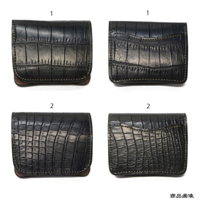 画像9: WILD SWANS（ワイルドスワンズ）CASA（カーサ）コンパクトウォレット/ブラック"クロコダイル"×キャメル"ブッテーロ"