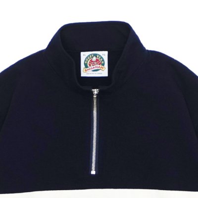 画像4: ※Exclusive※ BARBARIAN（バーバリアン）Heavy Weight Quarter Zip Long Sleeve Shirt（ヘビーウェイト クオータージップロングスリーブシャツ）  / Navy×Moss×Ivory（ネイビー×モス×アイボリー）