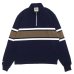 画像2: ※Exclusive※ BARBARIAN（バーバリアン）Heavy Weight Quarter Zip Long Sleeve Shirt（ヘビーウェイト クオータージップロングスリーブシャツ）  / Navy×Moss×Ivory（ネイビー×モス×アイボリー） (2)