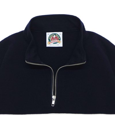 画像5: ※Exclusive※ BARBARIAN（バーバリアン）Heavy Weight Quarter Zip Long Sleeve Shirt（ヘビーウェイト クオータージップロングスリーブシャツ）  / Navy×Moss×Ivory（ネイビー×モス×アイボリー）