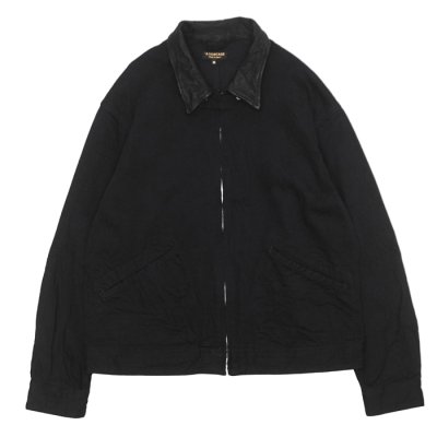 画像1: *A VONTADE（アボンタージ）Denim Zip Work Jacket（デニムジップワークジャケット）"Black Denim / Leather Collar" / Black（ブラック）