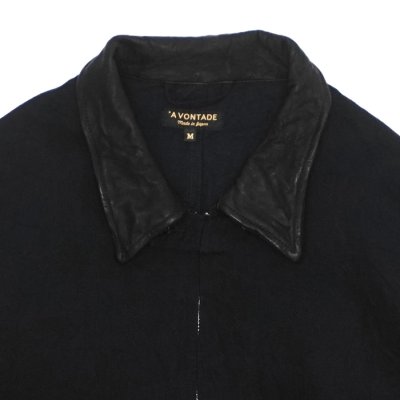 画像4: *A VONTADE（アボンタージ）Denim Zip Work Jacket（デニムジップワークジャケット）"Black Denim / Leather Collar" / Black（ブラック）
