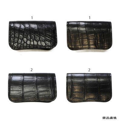 画像7: WILD SWANS（ワイルドスワンズ）GENERAL（ジェネラル）カードケース/ブラック"クロコダイル"×ブラック"サドルプルアップ"