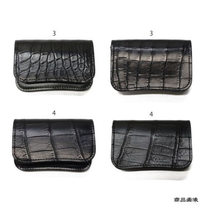 画像8: WILD SWANS（ワイルドスワンズ）GENERAL（ジェネラル）カードケース/ブラック"クロコダイル"×ブラック"サドルプルアップ"
