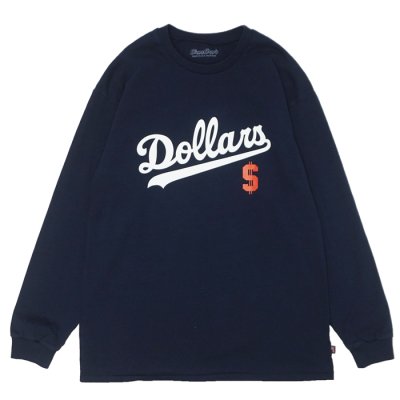 画像1: Sloppy Supply（スラッピーサプライ）Long Sleeve Print Tee（ロングスリーブプリントTシャツ）"DOLLARS" / Navy（ネイビー）