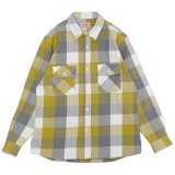 BIG MIKE（ビッグマイク）Heavy Flannel L/S Shirt （ヘビーフランネルロングスリーブシャツ）/ Yellow×Grey×White（イエロー×グレー×ホワイト）