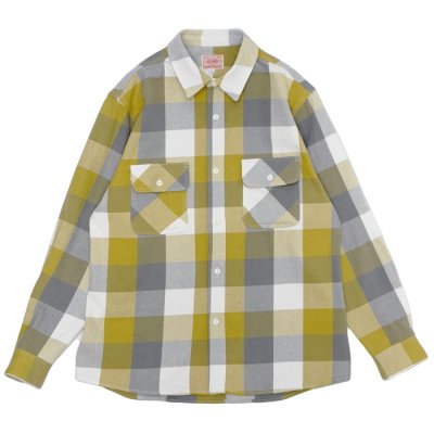 画像1: BIG MIKE（ビッグマイク）Heavy Flannel L/S Shirt （ヘビーフランネルロングスリーブシャツ）/ Yellow×Grey×White（イエロー×グレー×ホワイト）