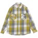 画像1: BIG MIKE（ビッグマイク）Heavy Flannel L/S Shirt （ヘビーフランネルロングスリーブシャツ）/ Yellow×Grey×White（イエロー×グレー×ホワイト） (1)