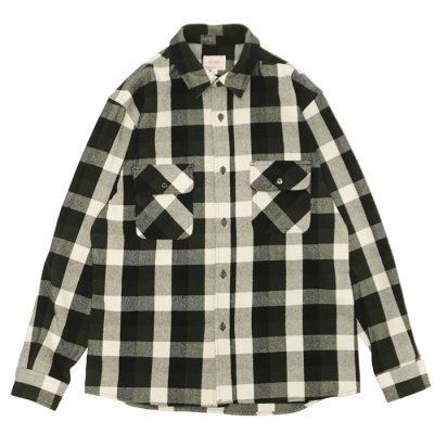 画像1: BIG MIKE（ビッグマイク）Heavy Flannel L/S Shirt （ヘビーフランネルロングスリーブシャツ）/ Off×OLive×Black（オフホワイト×オリーブ×ブラック）